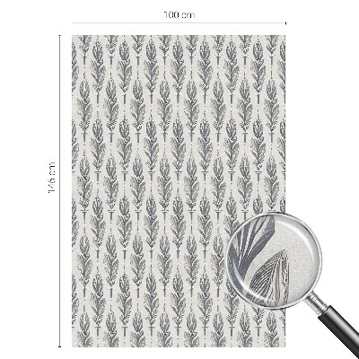 Colored window film stained glass Elegant feathers