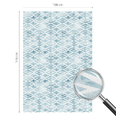 Colored window film stained glass Blue rhombuses