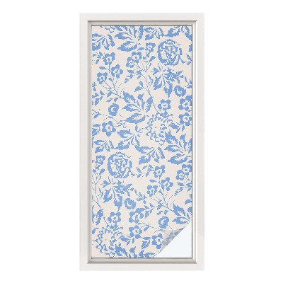 Opaque window film stained glass style Flowers leaves