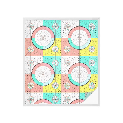 Colored window film stained glass Geometric circles