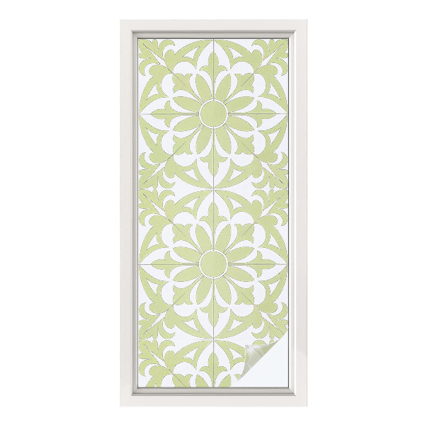 Opaque window film stained glass style Green ornament