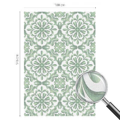 Opaque window film stained glass style Green leaves