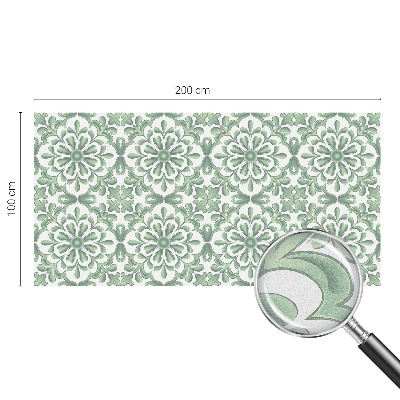 Opaque window film stained glass style Green leaves