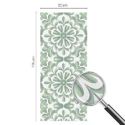 Opaque window film stained glass style Green leaves