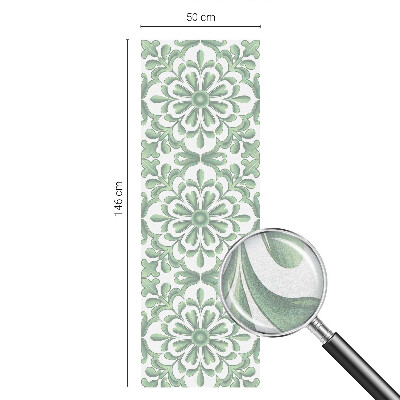 Opaque window film stained glass style Green leaves