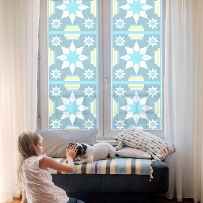 Colored window film stained glass Star pattern