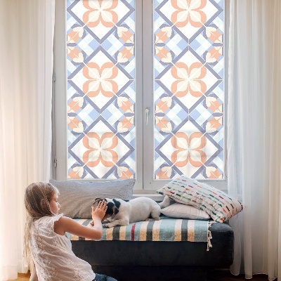 Frosted glass film stained glass effect Floral pattern