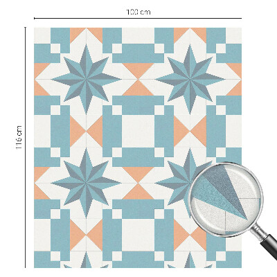 Opaque window film stained glass style Blue stars