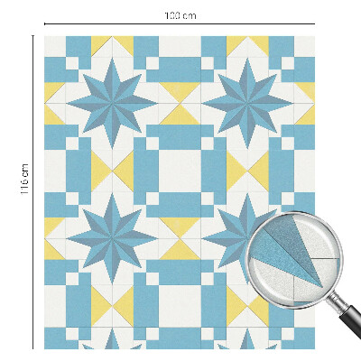 Colored window film stained glass Blue stars