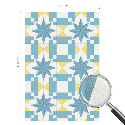 Colored window film stained glass Blue stars