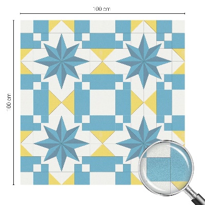 Colored window film stained glass Blue stars