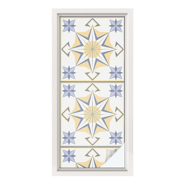 Opaque window film stained glass style Geometric stars