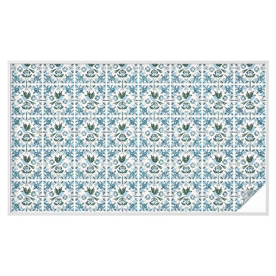 Opaque window film stained glass style Blue flowers