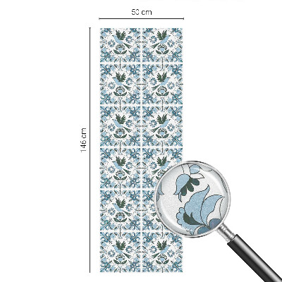 Opaque window film stained glass style Blue flowers