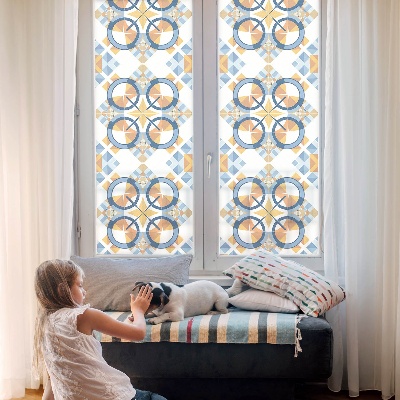 Opaque window film stained glass style Geometric pattern