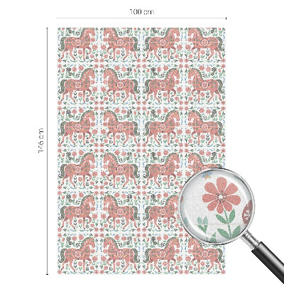 Colored window film stained glass Colorful horses