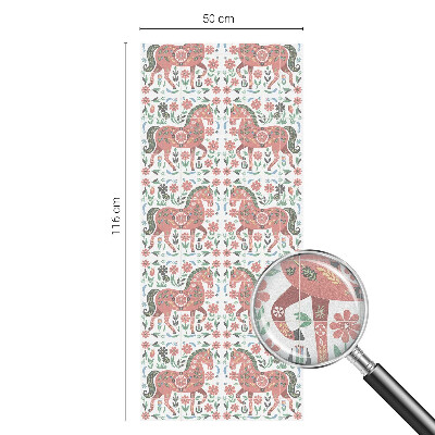 Colored window film stained glass Colorful horses