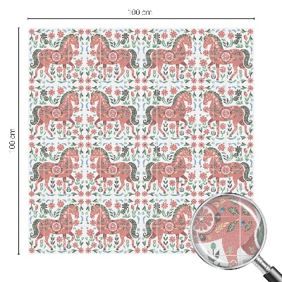 Colored window film stained glass Colorful horses