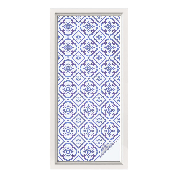 Frosted glass film stained glass effect Blue tiles