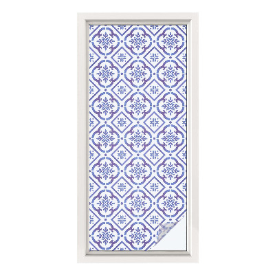 Frosted glass film stained glass effect Blue tiles