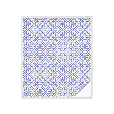 Frosted glass film stained glass effect Blue tiles