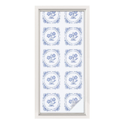 Opaque window film stained glass style Delicate flowers