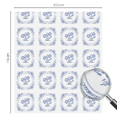 Opaque window film stained glass style Delicate flowers