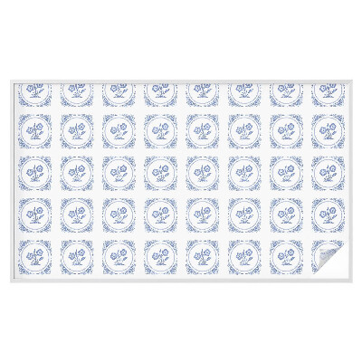 Opaque window film stained glass style Delicate flowers