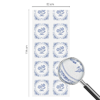 Opaque window film stained glass style Delicate flowers