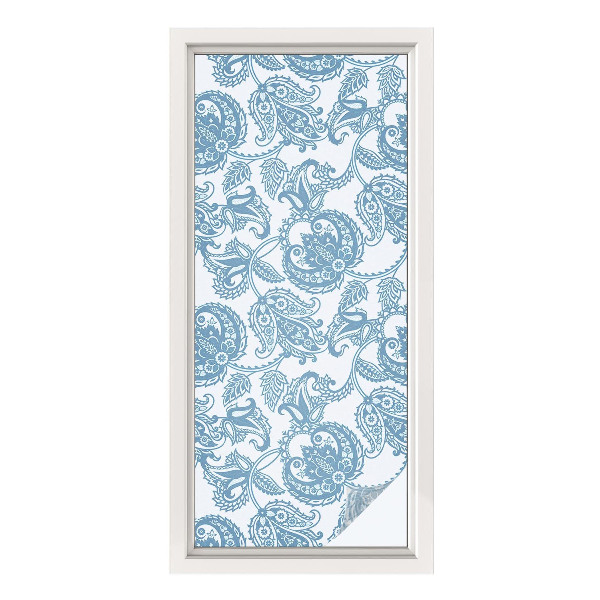 Patterned window film Blue ornaments