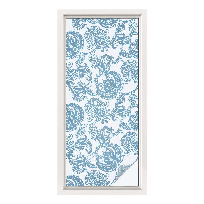 Patterned window film Blue ornaments