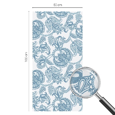 Patterned window film Blue ornaments