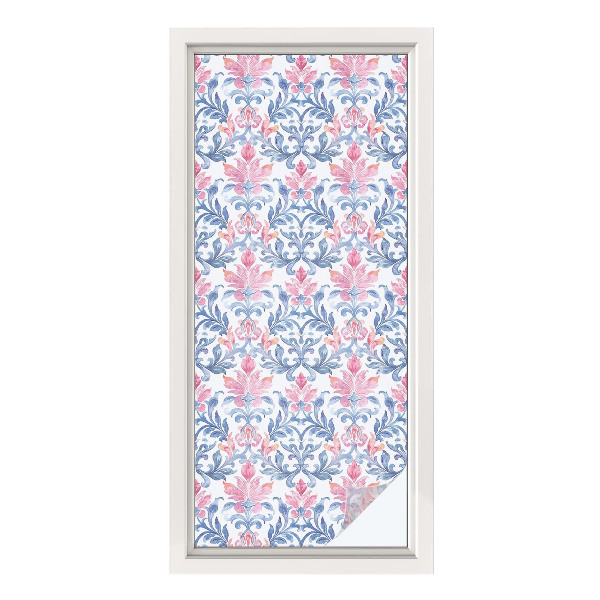 Opaque window film stained glass style Floral symmetry