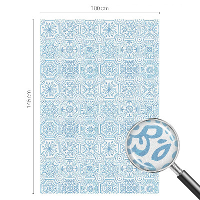 Frosted glass film stained glass effect Blue tiles