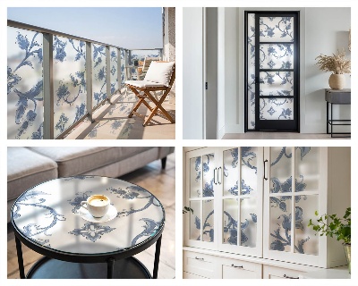 Colored window film stained glass Floral ornament