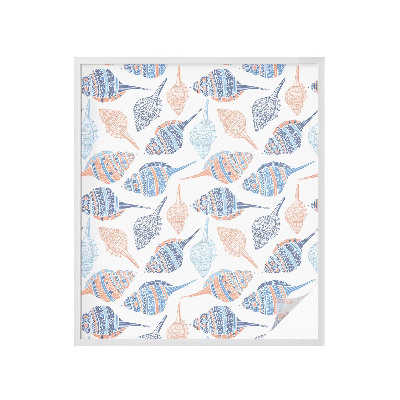 Frosted glass film stained glass effect Sea shells