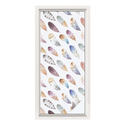 Colored window film stained glass Boho feathers
