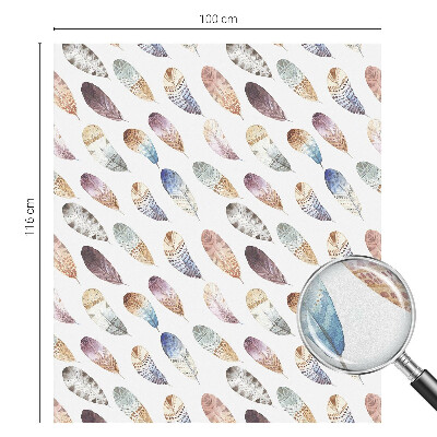 Colored window film stained glass Boho feathers