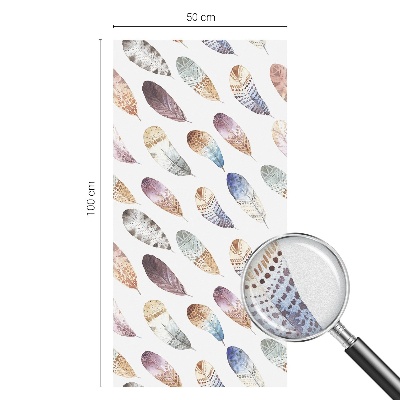 Colored window film stained glass Boho feathers