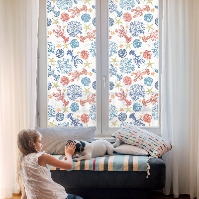 Patterned window film Crayfish corals