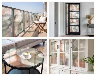 Frosted glass film stained glass effect Colorful waves