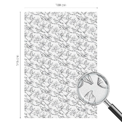 Colored window film stained glass Birds and flowers