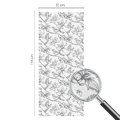 Colored window film stained glass Birds and flowers