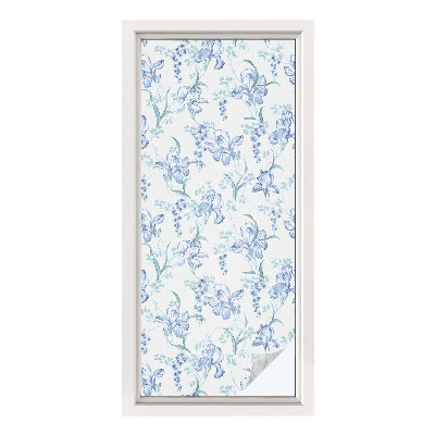 Patterned window film Blue flowers