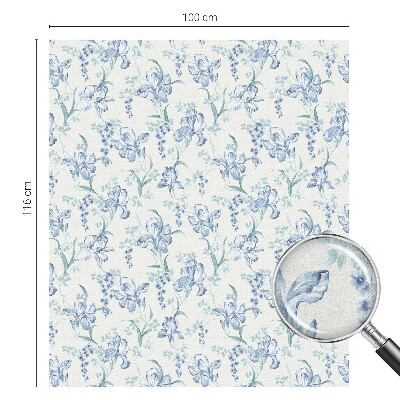 Patterned window film Blue flowers