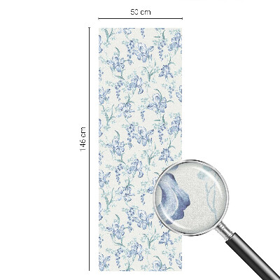 Patterned window film Blue flowers