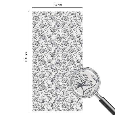 Opaque window film stained glass style Botanical motif