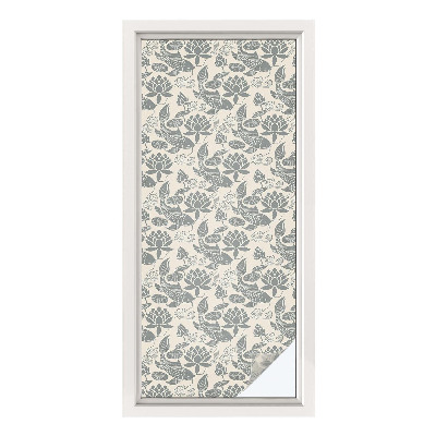 Frosted glass film stained glass effect Oriental pattern