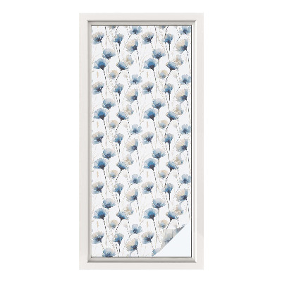 Frosted glass film stained glass effect Blue flowers
