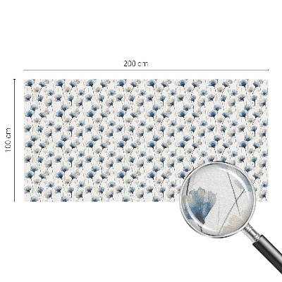 Frosted glass film stained glass effect Blue flowers